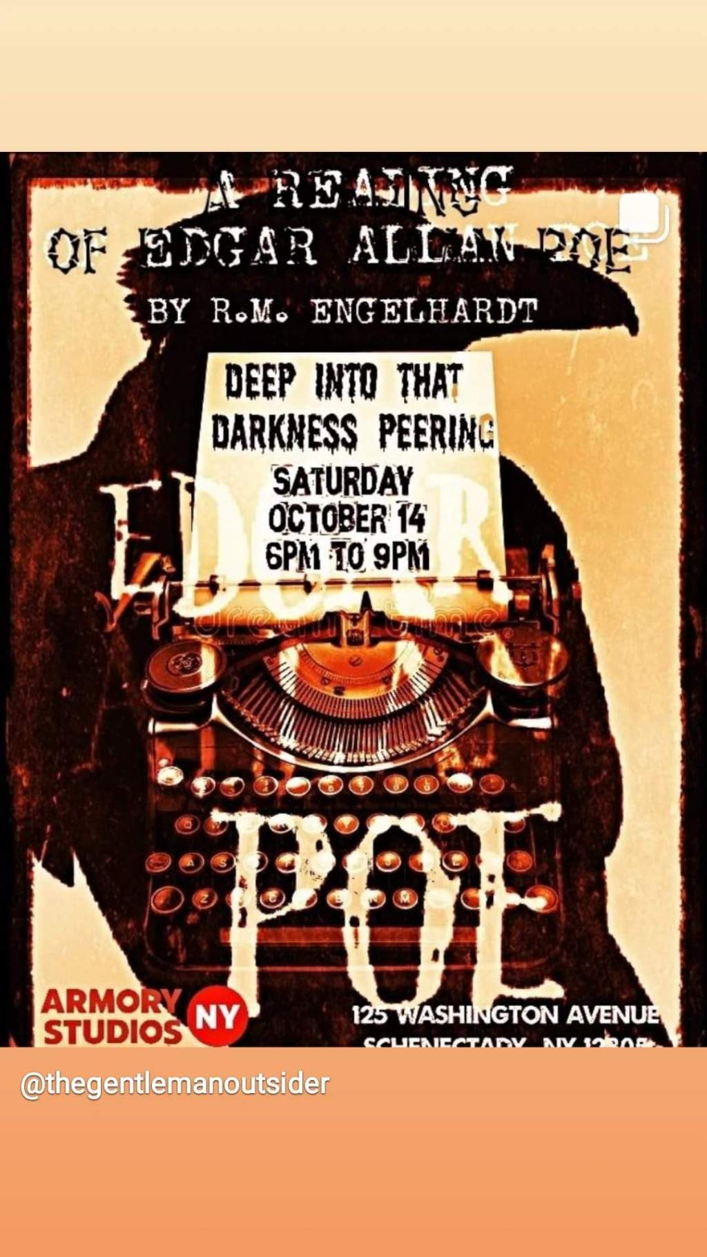 A Reading Of Edgar Allan Poe 10.14.23 ~ R.M.&nbsp;Engelhardt