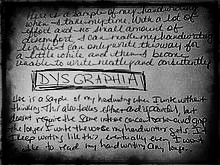 DYSGRAPHIA